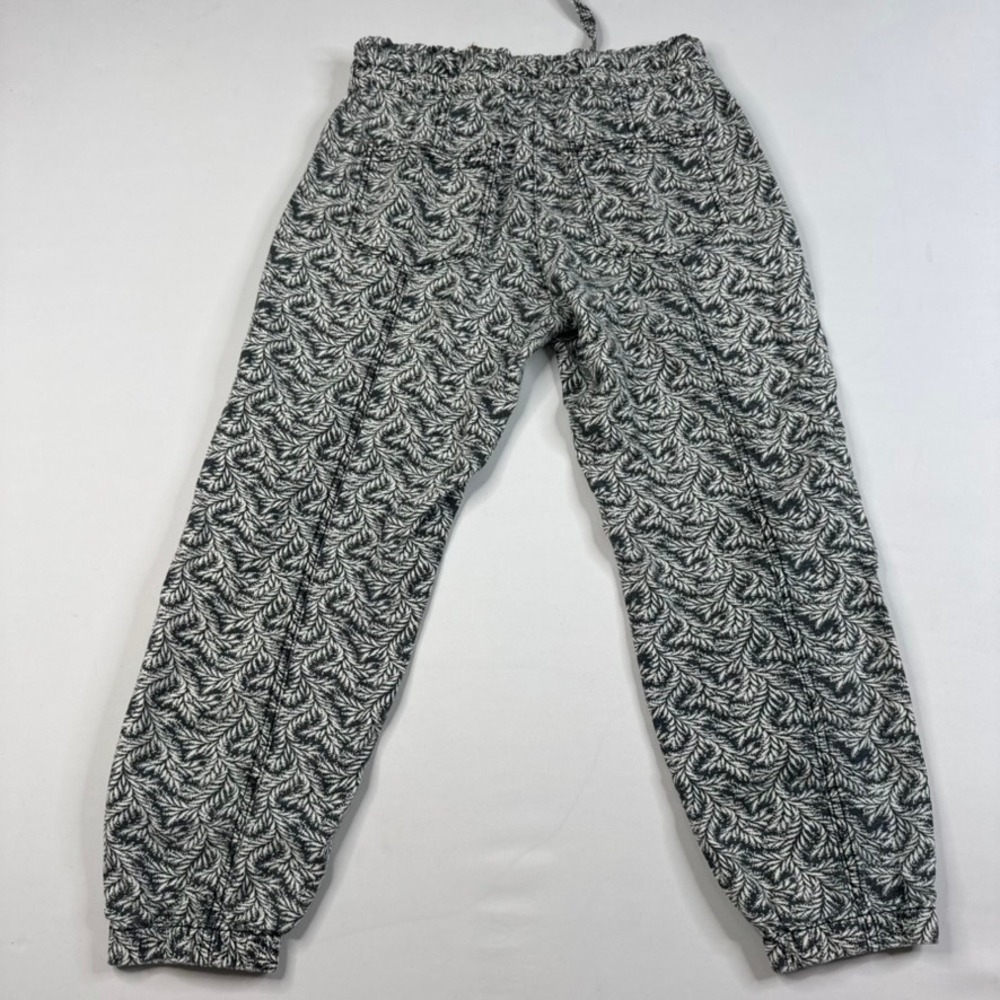 Anthropologie Rhys Utility Jogger Pants Women XSP Black White Linen Blend Floral - Picture 2 of 8